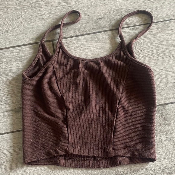 Urban Outfitters Chocolate Brown Ribbed Cropped Cami - Picture 3 of 3